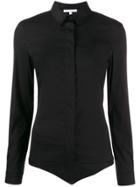 Patrizia Pepe Fitted Shirt Bodysuit - Black