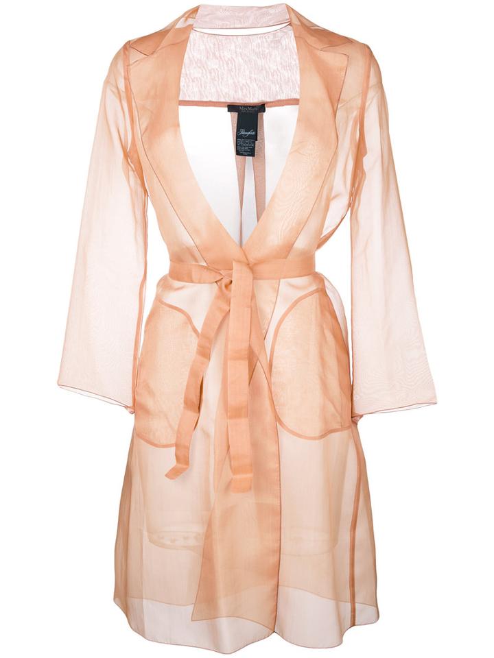 Max Mara Belted Midi Coat, Women's, Size: 38, Nude/neutrals, Silk