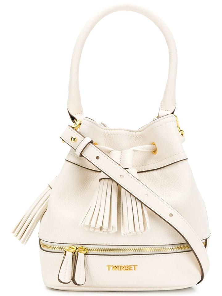 Twin-set Bucket Tassel Bag - White
