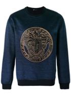 Versace - Medusa Sweatshirt - Men - Cotton/linen/flax/polyamide/spandex/elastane - M, Blue, Cotton/linen/flax/polyamide/spandex/elastane