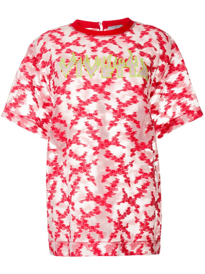 Vivetta Sheer Oversized T-shirt - Red