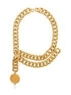 Chanel Pre-owned Chain Link Faux Pearl Choker - Metallic