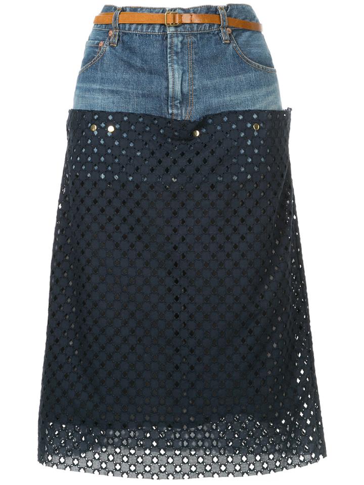 Kolor Panelled Skirt - Blue