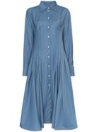 Anouki Gathered-waist Shirt Dress - Blue
