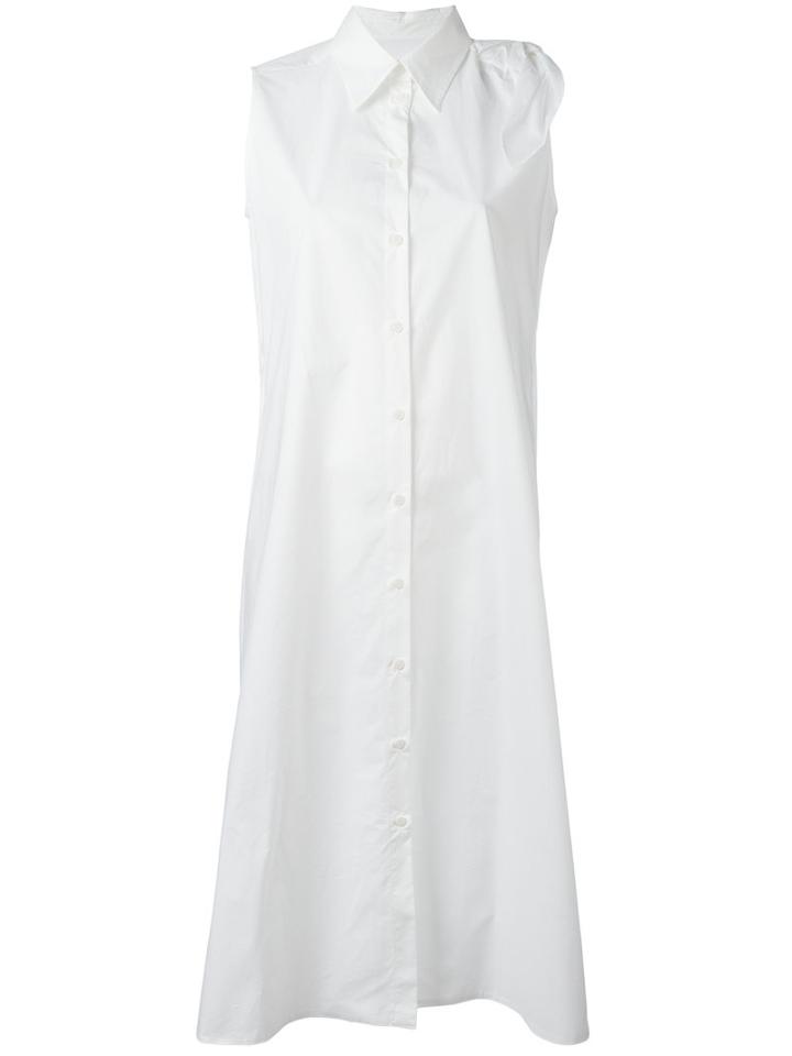 Mm6 Maison Margiela Sleeveless Shirt Dress, Women's, Size: 42, White, Cotton