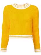 Milly - Fisherman Knit Sweater - Women - Cotton/polyimide - S, Yellow/orange, Cotton/polyimide