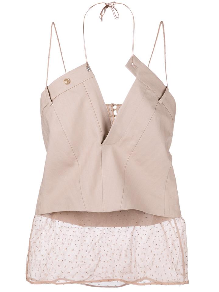 A.f.vandevorst - Fitted Tank Top - Women - Silk/cotton/viscose - 38, Nude/neutrals, Silk/cotton/viscose