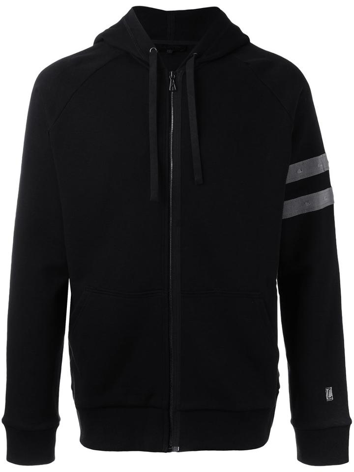 Lanvin Striped Sleeve Hoodie, Men's, Size: Small, Black, Cotton/polyester