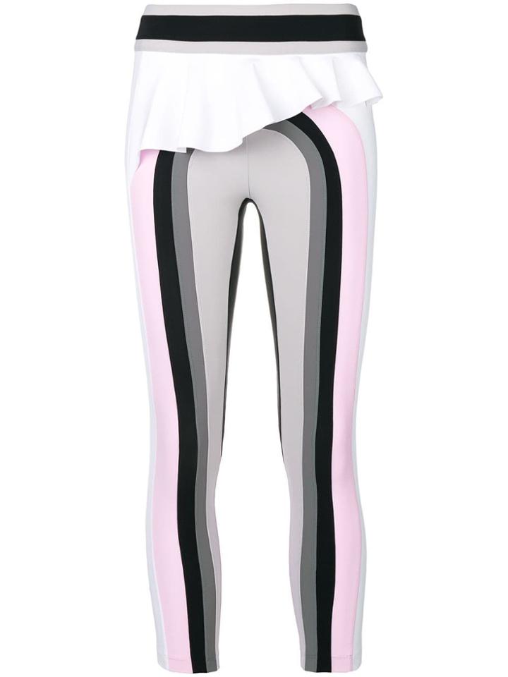 No Ka' Oi Frill Trim Colourblock Leggings - Grey