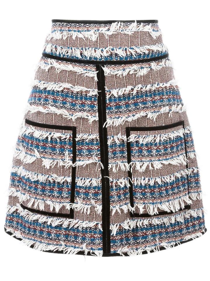 See By Chloé Tweed Fringed Skirt, Women's, Size: 42, Cotton/acrylic/polyamide/other Fibers