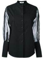 J.w.anderson Sheer Sleeve Buttoned Shirt, Women's, Size: 8, Black, Cotton