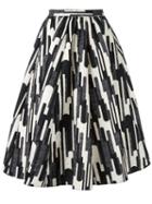 Blugirl Printed Midi Skirt, Women's, Size: 42, Black, Polyester/cotton