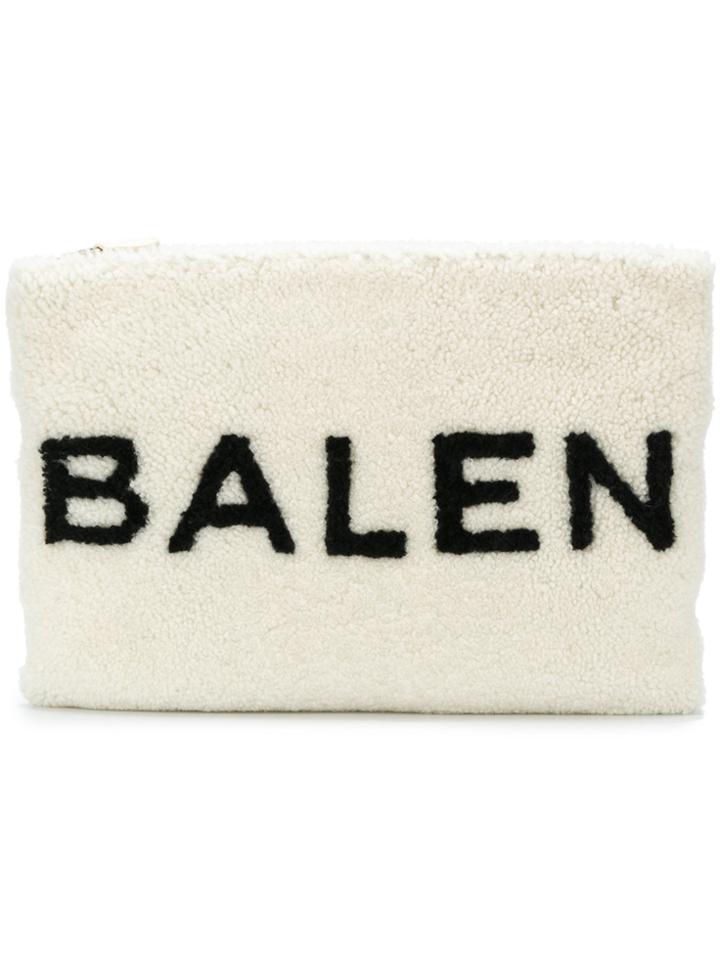 Balenciaga Shearling Pouch - White