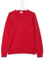 Boss Hugo Boss Logo Knit Sweatshirt - Red