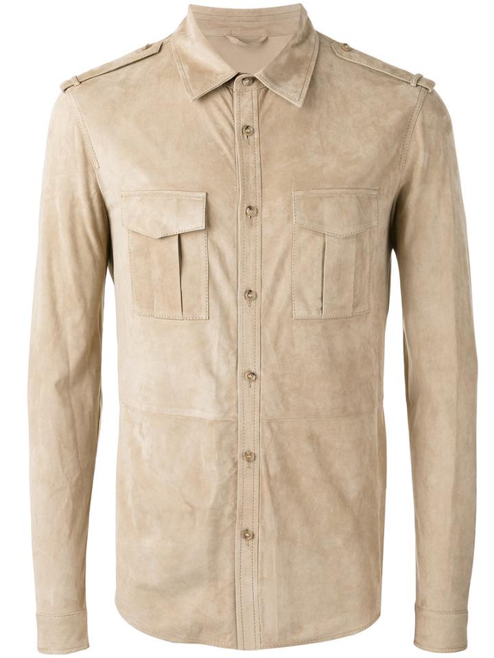 Desa 1972 Buttoned Shirt, Men's, Size: 50, Nude/neutrals, Leather