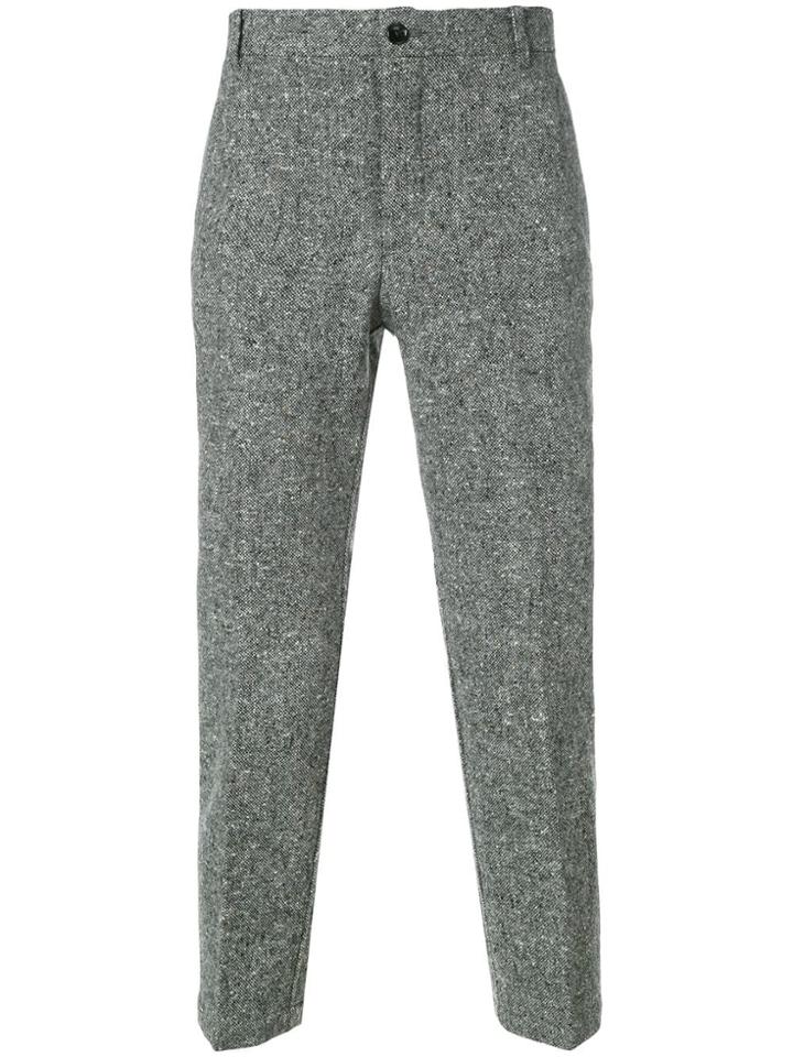 Thom Browne Engineered Stripe-patch Chino Trouser - Grey