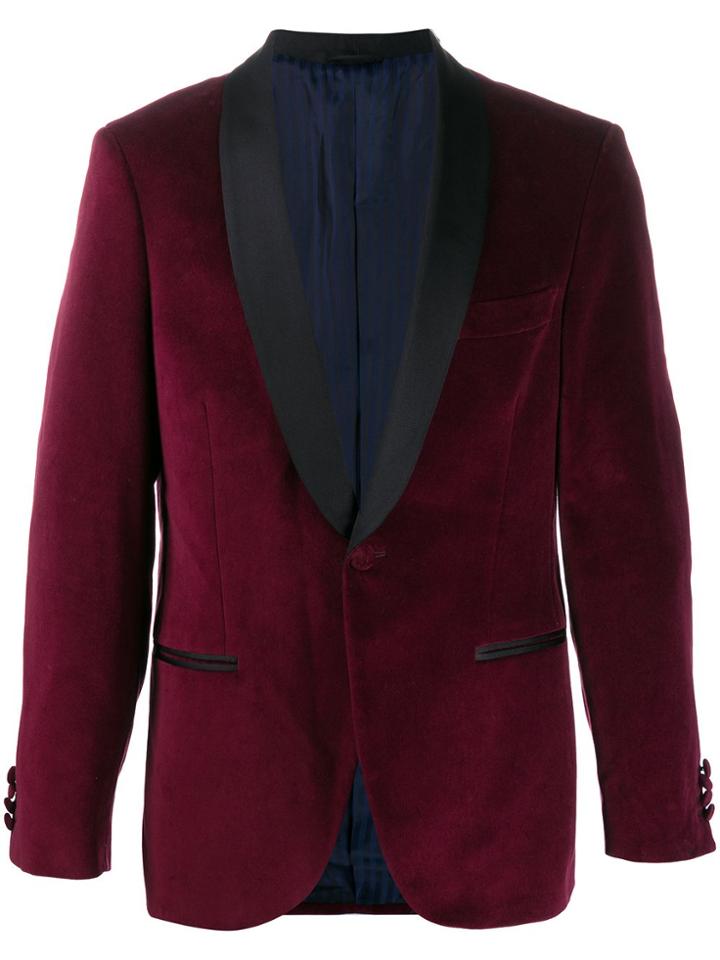 Mp Massimo Piombo Velvet-effect Single-breasted Blazer - Red