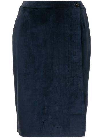 Loewe Vintage Fitted Midi Pencil Skirt - Blue