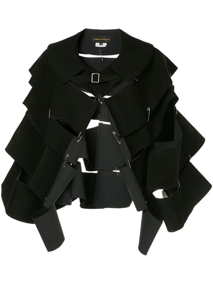 Comme Des Garçons Pre-owned Pin-detail Flared Jacket - Black