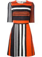 Dolce & Gabbana Striped Dress, Women's, Size: 42, Black, Cotton/viscose/silk/spandex/elastane