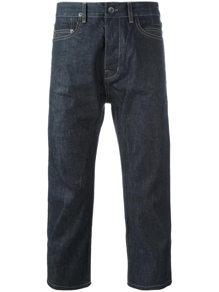 Rick Owens Drkshdw Cropped Jeans, Men's, Size: 31, Blue, Cotton