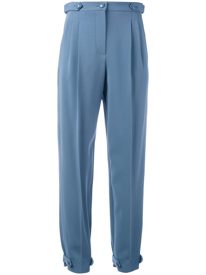 Emporio Armani - High Waisted Trousers - Women - Spandex/elastane/viscose - 48, Women's, Blue, Spandex/elastane/viscose