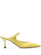 Prada Mary-jane 65 Crocodile Effect Mules - Yellow