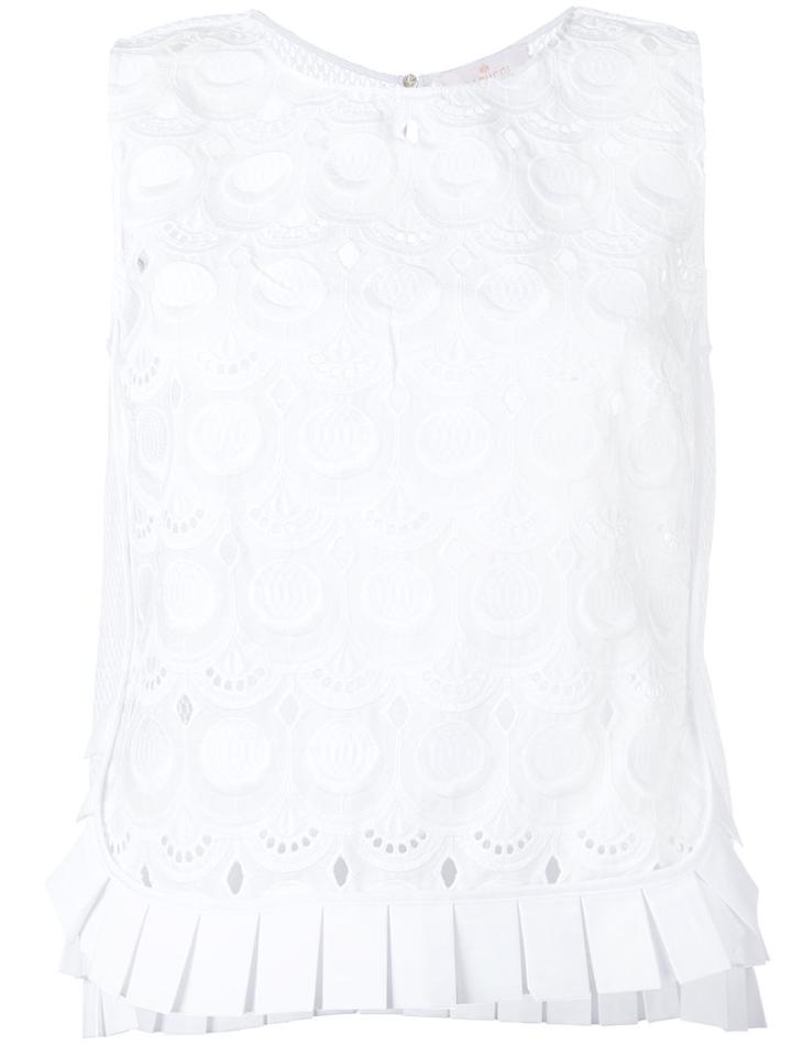 Capucci Embroidered Tank Top, Women's, Size: 44, White, Cotton