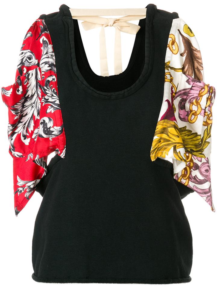 Jw Anderson Colour-block Floral Embroidered Top - Multicolour