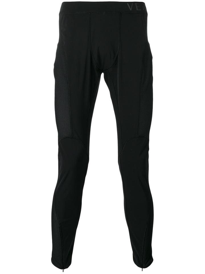 Versace Skinny Side Logo Track Pants - Black