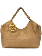 Chanel Vintage Slouchy Tote, Women's, Grey