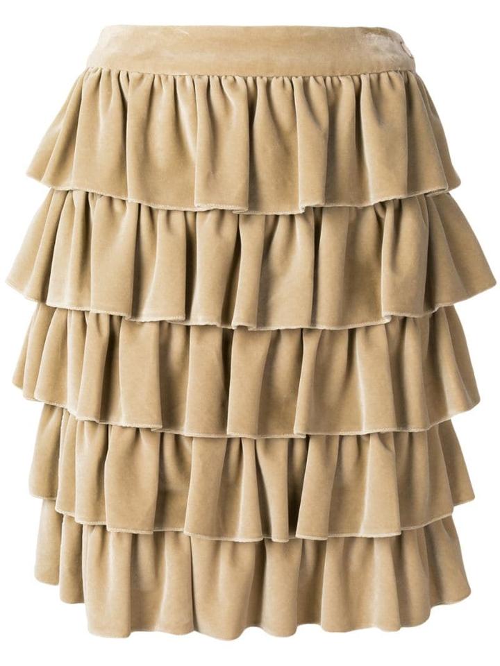 Chanel Pre-owned 2001's Ruffled Skirt - Neutrals