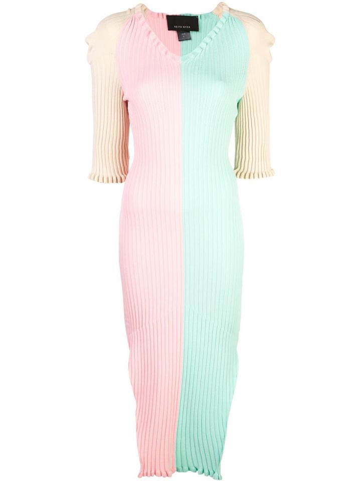 Neith Nyer Colour Block Knit Dress - Pink