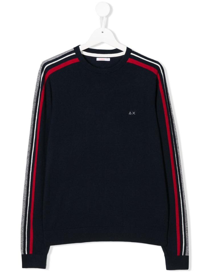 Sun 68 Kids Teen Stripe Jumper - Blue