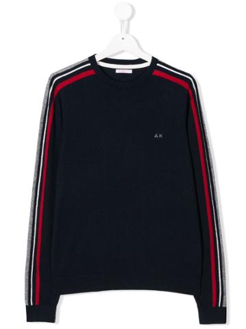 Sun 68 Kids Teen Stripe Jumper - Blue