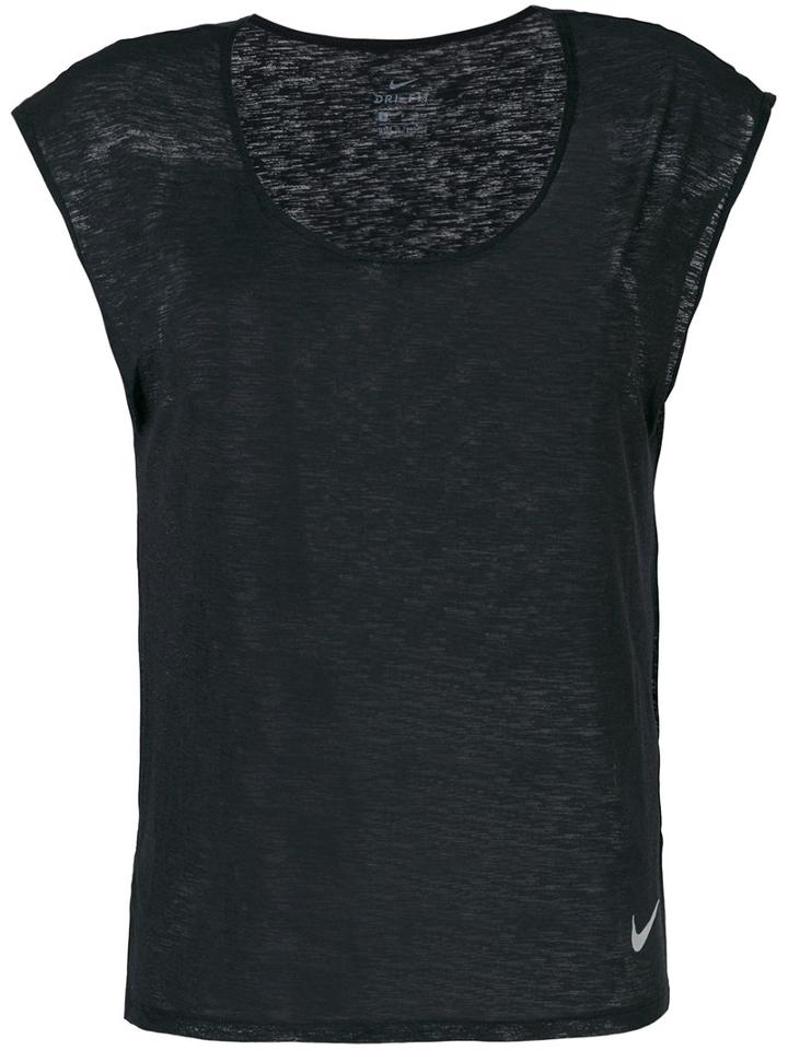 Nike - Scoop Neck Cap Sleeve T-shirt - Women - Polyester - S, Black, Polyester