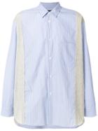 Comme Des Garçons Homme Plus Striped Patchwork Shirt - Blue