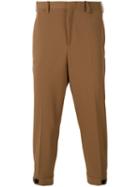 Cropped Trousers - Men - Cotton/polyester/polyurethane - 46, Brown, Cotton/polyester/polyurethane, Neil Barrett