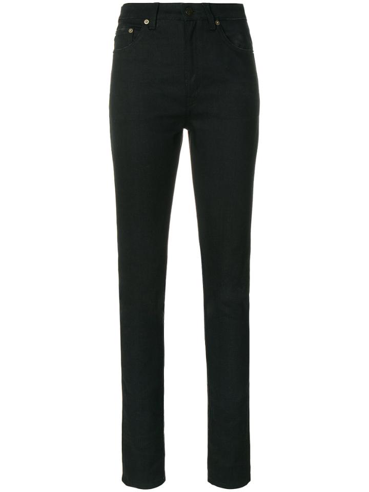 Saint Laurent Mid Waist Tight Slim Fit Jeans - Black