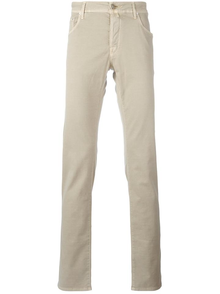 Jacob Cohen Straight-leg Trousers, Men's, Size: 32, Grey, Cotton/lyocell/spandex/elastane