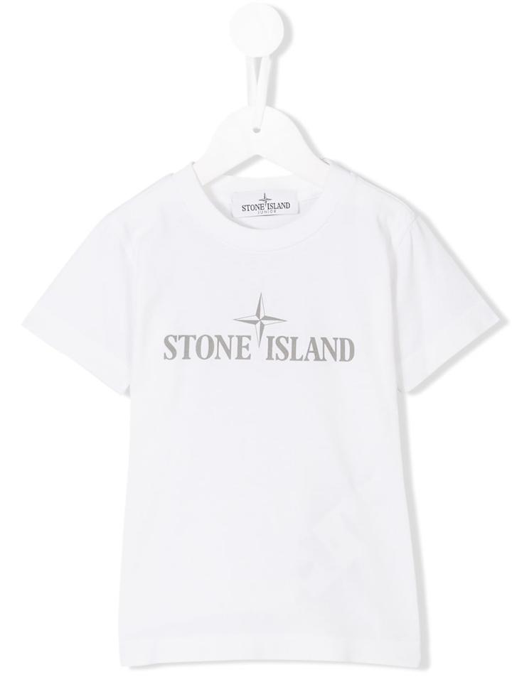 Stone Island Kids Print T-shirt, Toddler Boy's, Size: 4 Yrs, White