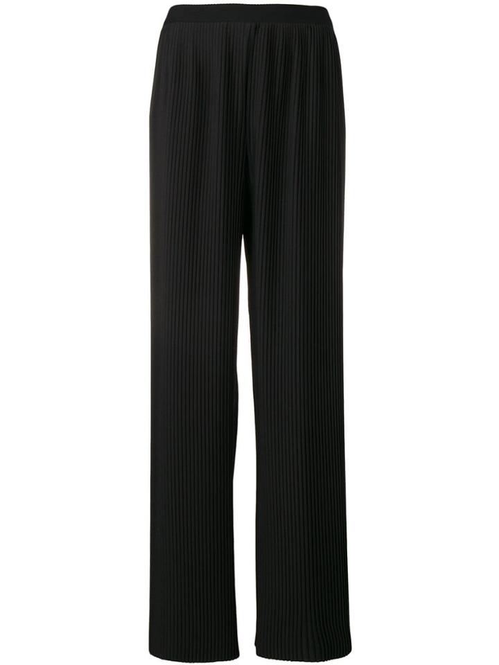 Parlor Ribbed Wide Leg Trousers - Black