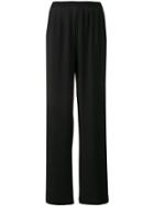 Parlor Ribbed Wide Leg Trousers - Black