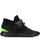 Christopher Kane Safety Buckle Sneakers, Men's, Size: 44, Black, Rubber/neoprene/polyester