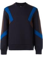 Neil Barrett Colour Block Panelled Sweatshirt, Men's, Size: Small, Black, Cotton/polyurethane/spandex/elastane/viscose