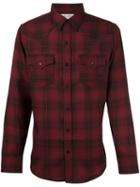 Saint Laurent Plaid Casual Shirt, Men's, Size: Medium, Red, Wool