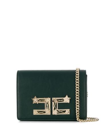 Elisabetta Franchi Logo Plaque Crossbody Bag - Green