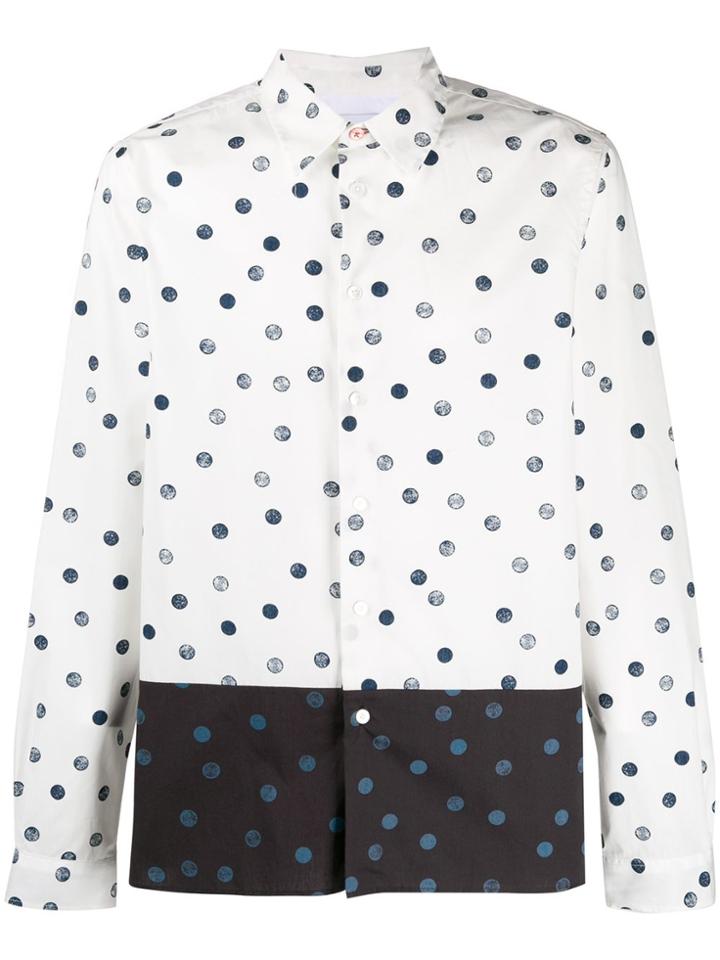 Ps Paul Smith Dotted Colour Block Shirt - White