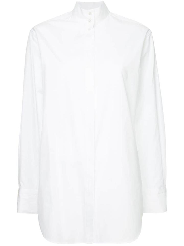 H Beauty & Youth Oversized High Neck Shirt - White