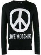 Love Moschino Piece Sign Logo Pullover - Black